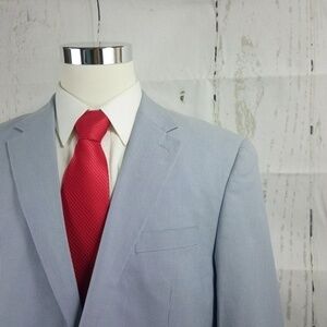 Chaps 44L Light Blue Cotton Suit Blazer Sports